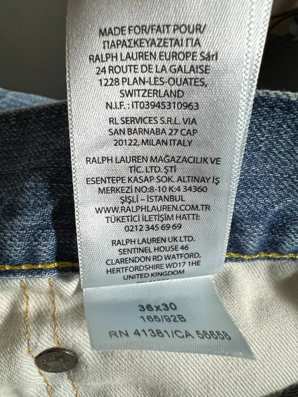 Polo‎ Ralph Lauren The Hampton Relaxed Straight Jeans Men 36x30 Medium Wash Blue